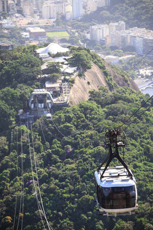 view from cable car station at Sugar Loaf mountain at Rio de Janeiroの写真素材