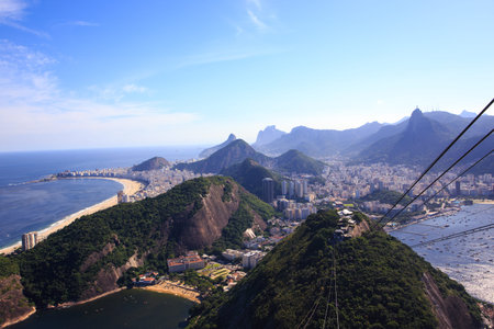 view from cable car station at Sugar Loaf mountain at Rio de Janeiro