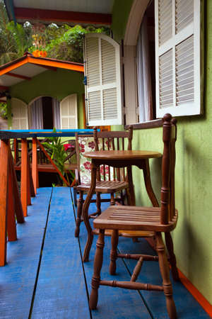 Brazil traditional house. table and chairs on the terrac. Brasilの写真素材