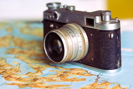 Retro camera is on the map. what to take a trip