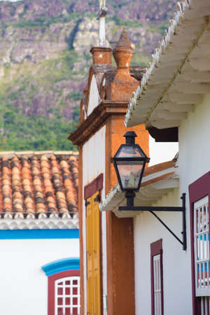 streets of the famous historical town Tiradentes, Minas Gerais, Brazilの写真素材
