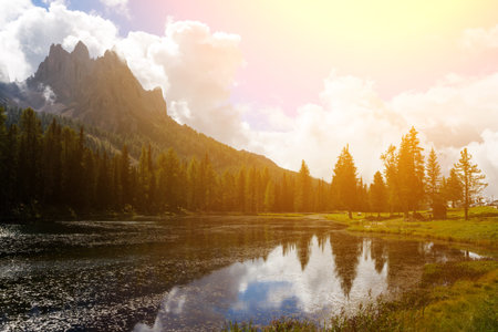 lago Antorno at the Dolomites,  Italy.