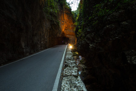 Strada della Forra Scenic road at caves leading from Tremosine to Pieve 