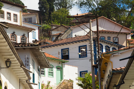 streets of the famous historical town Ouro Preto Minas Gerais Brazil の写真素材
