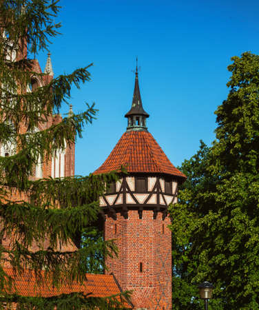 details - view of  famous castle Malbork, Poland の写真素材