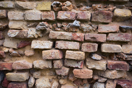 ancient brick wall abstract close up shot