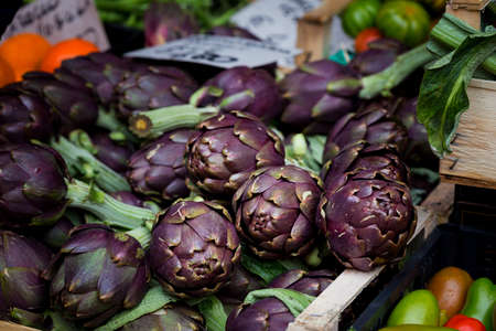 Fresh artichoke group close-upの写真素材