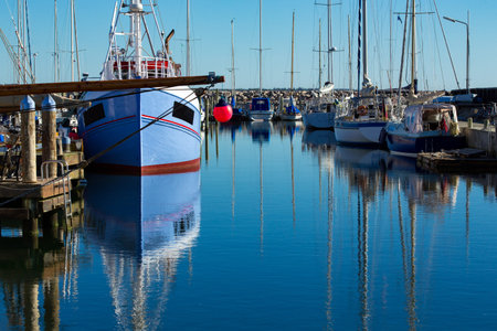 harbor with the lot of fishing boats at the north of Denmark