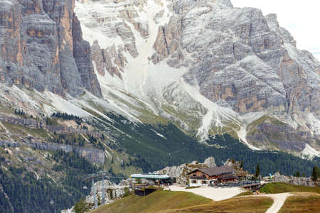 Beautiful mountain landscape around the Cinque Torri. View on Refuge. Dolomites, Italyの写真素材