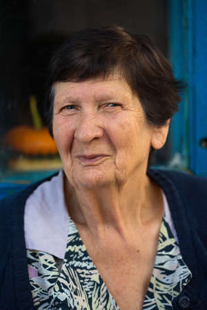 portrait of smiling senior woman close-upの写真素材