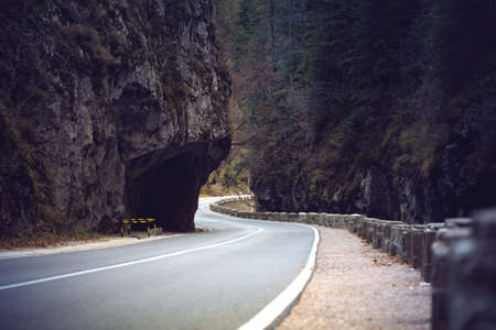 mountain road in the Cheile Bicazului at theÂ  Romanian Carpathiansの写真素材
