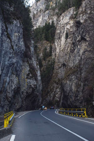 mountain road in the Cheile Bicazului at theÂ  Romanian Carpathiansの写真素材