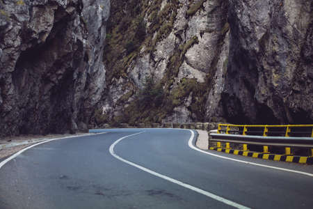 mountain road in the Cheile Bicazului at theÂ  Romanian Carpathiansの写真素材