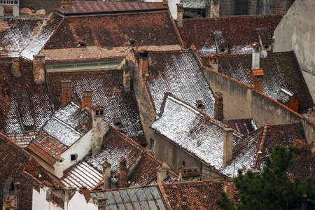 background - view of old tiled roofs
の写真素材