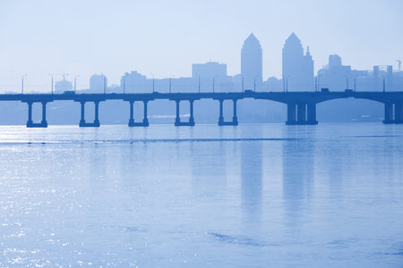 skyline, view of the city Dnepropetrovsk, Ukraine