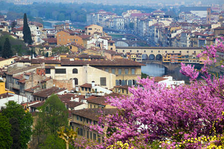 view of famous Ponte Vecchio at the Florence の写真素材