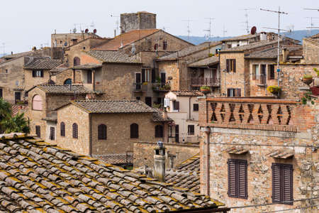 old town San Gimignano at the  province of Siena. Tuscany, Italy
の写真素材