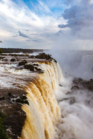 view of worldwide known Iguassu falls at the border of Brazil and Argentina
の写真素材