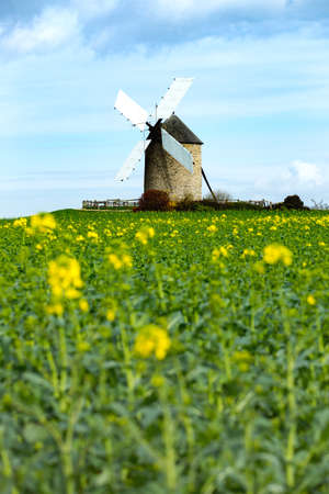 old traditional normandian windmill at the field, Normandy, France
の写真素材