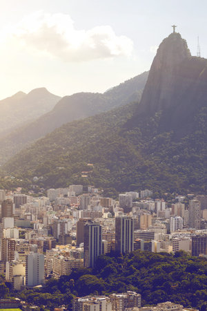 Rio de Janeiro aerial view at sunny day, Brazilの写真素材