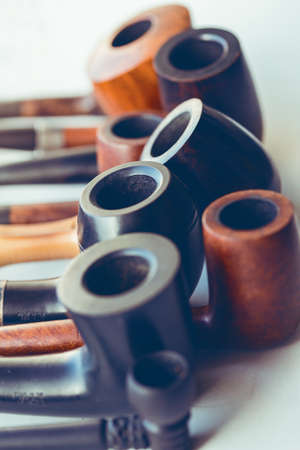 vintage collection of tobacco pipesの写真素材
