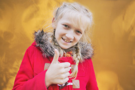 portrait  happy girl look at the camera, close-upの写真素材