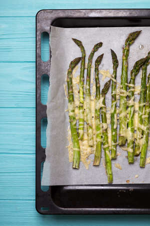 asparagus with cheese baked in the oven. traditional french dishの写真素材