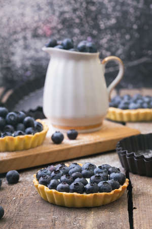 Delicious, useful and beautiful tartlets with blueberryの写真素材