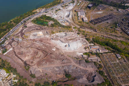 aerial view.top view of the factory groundsの写真素材
