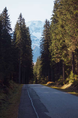 beautiful landscape. mountain road in the austria. autumnの写真素材