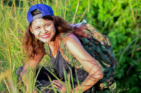 Broga Hill, Semenyih Negeri Sembilan, MALAYSIA - 22 August 2015. A bunch of people hiking and doing an outdoor activity at Broga Hill, Semenyih Negeri Sembilan, Malaysia.のeditorial素材