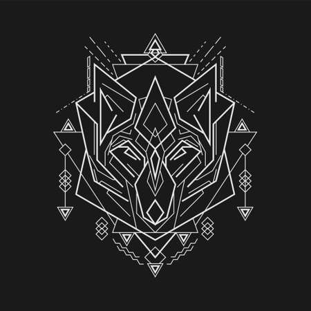 mythic fox line art styleのイラスト素材