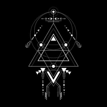 navajo triangle sacred geometry line art styleのイラスト素材