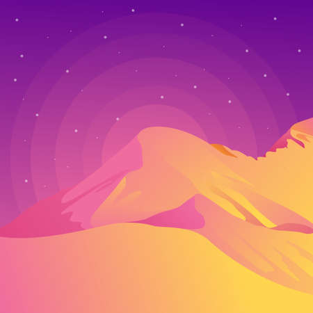 Simple Desert Mountain background flat designのイラスト素材