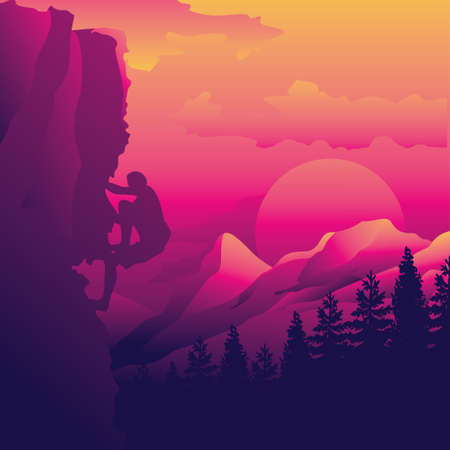 Rock Climbingのイラスト素材