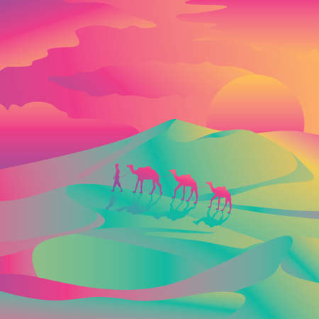 Walking In The Desertのイラスト素材