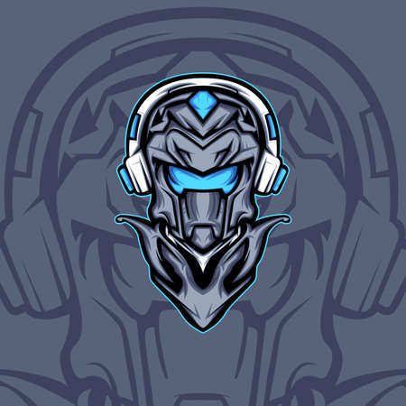 Mecha Player for mascot, logo gaming or otherのイラスト素材