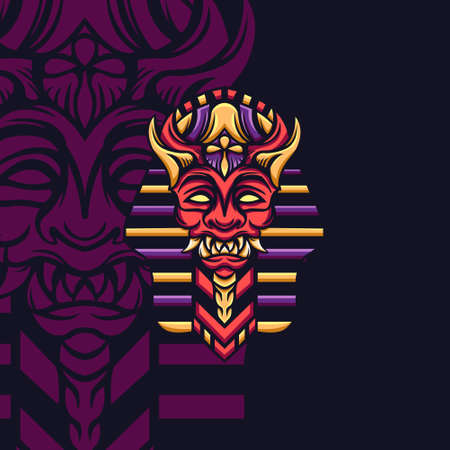 Devil King Egypt for mascot gaming, sign or otherのイラスト素材