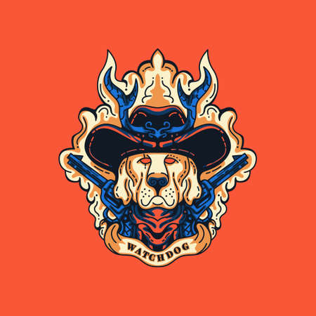 Watchdog Sheriff Illustration for merchandise, apparel, or otherのイラスト素材