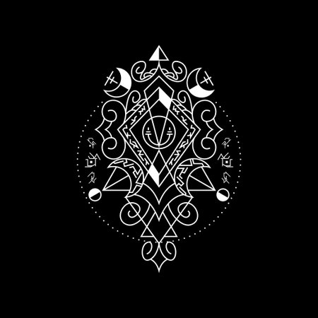 Geometrycal New Script Magic Spell for merchandise, apparel or otherのイラスト素材