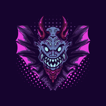 Devil Vampire Bat Illustration for merchandise, apparel or otherのイラスト素材