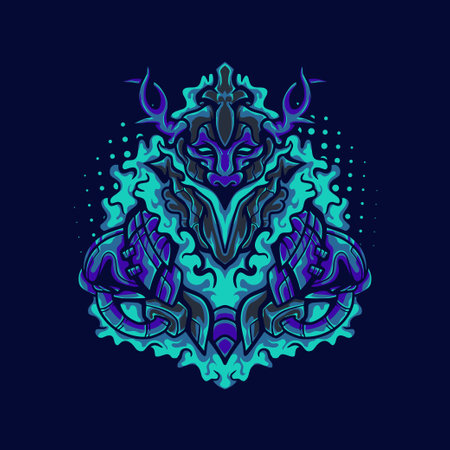 The Midnight Guardian for merchandise, apparel or otherのイラスト素材