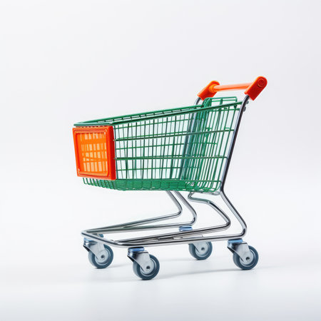 Indoor Shopping Cart with Groceriesの素材