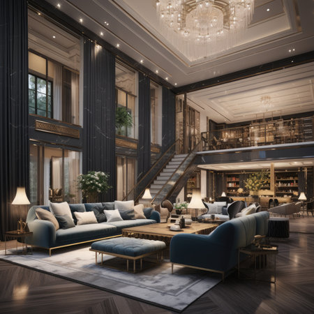 Contemporary Apartment Interior with Elegant Furniture and Cozy Atmosphereの素材