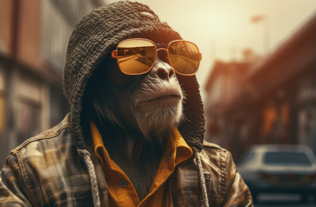 Stylish Man in Modern City with Cool Attitudeの素材