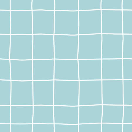 Vector hand-drawn childrens seamless checkered pattern. Plaid geometrical simple texture. Crossing lines. Abstract cute delicate pattern ideal for fabric, textile, wallpaper, apparel, wrapping paper.のイラスト素材