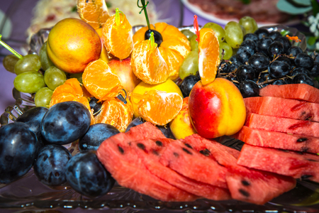 fruit on the tableの写真素材
