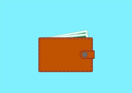 Purse with money, vector illustrationのイラスト素材