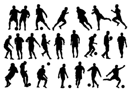 Football  player silhouetteのイラスト素材