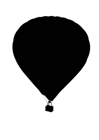 hot air ballon silhouetteのイラスト素材